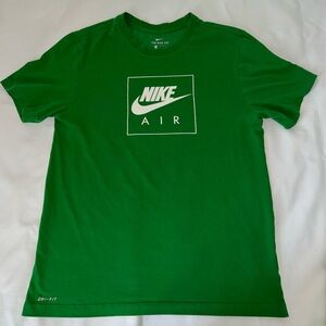 Nike Air Dri-fit T-Shirt Men's M Green Short Sleeve Swoosh Graphic PRINT t-shirt